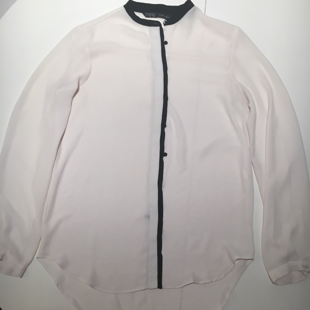 Cream long sleeves formal blouse